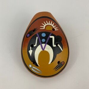 Ocarina Peru 6 Hole Flute Whistle Clay Pottery Instrument Pendant Sun Buffalo